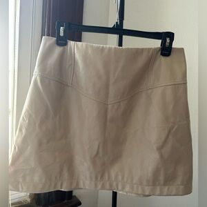 7 For All Mankind Patent Cream Mini Skirt